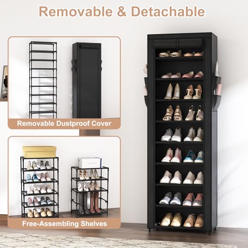 Shoe Rack with Cover Narrow Shoe Organizer with 4 Side - Image 7