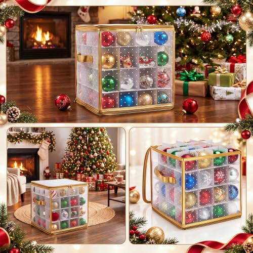 Hsei Plastic Christmas Ornament Storage Box with Dividers - Image 8
