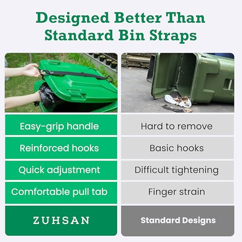 Heavy Duty Trash Can Lock Strap, Adjustable Garbage Bin - Image 7
