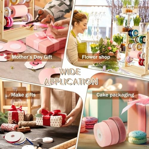 6 Tier Wooden Ribbon Organizer Ribbon Holder for Craft Room Gift - Image 7