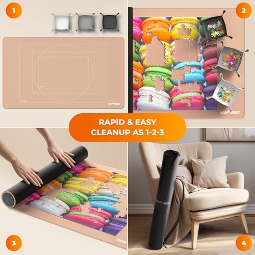The Original Newverest Jigsaw Puzzle Mat Roll Up, Rose Gold - Image 7