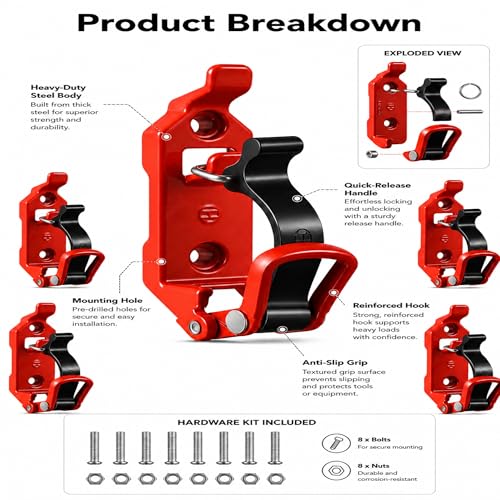 Heavy Duty Metal Rubber Shovel Mount Kit, Shockproof - Image 8