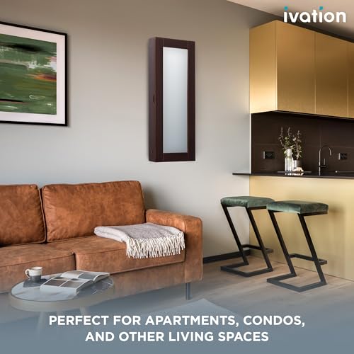 Ivation Wall Mount Ironing Board Cabinet W Mirror, Fold Down - Image 8