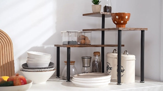3 Tier Adjustable Countertop Organizer Corner Shelf - Image 8