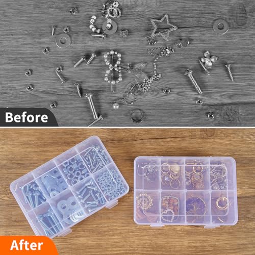 Bead Organizer Box 4 Pack 8 Grid Plastic Tackle Box - Image 8