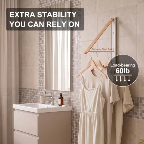 LEQ Clothes Drying Rack Wall Mounted, Foldable Laundry - Image 8