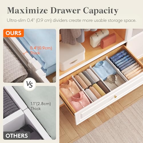 Lifewit 5" Tall Drawer Dividers, Adjustable Deep Drawer - Image 7