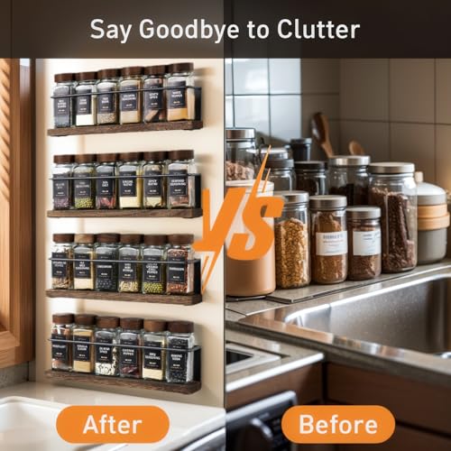 4 Pack Strong Magnetic Spice Rack Organizer | Kitchen Organization - Image 6