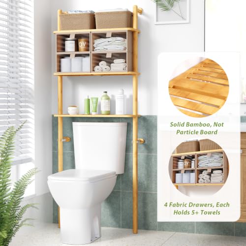 Bamboo Over The Toilet Storage, Bathroom Over Toilet - Image 7