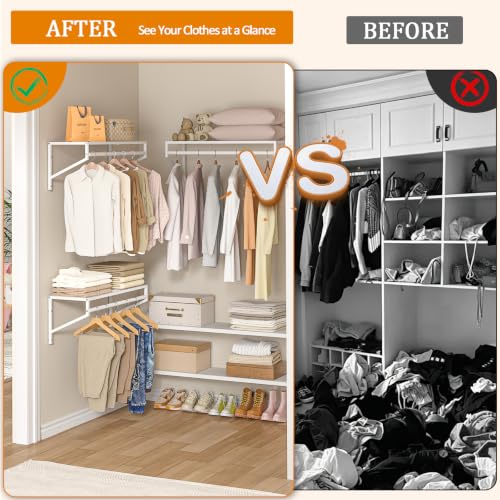 ThreeHio 2 Pack Closet Shelves Wall Mounted, 2.7 ft x - Image 8