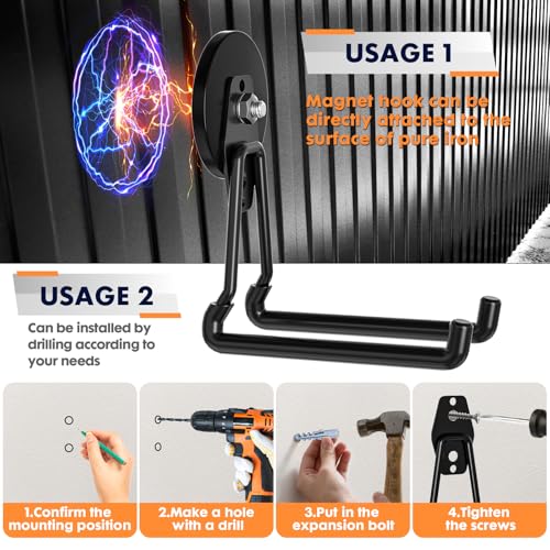 Upgraded Magnetic Garage Hooks, 3-Pack Large Rubber-Coated - Image 6