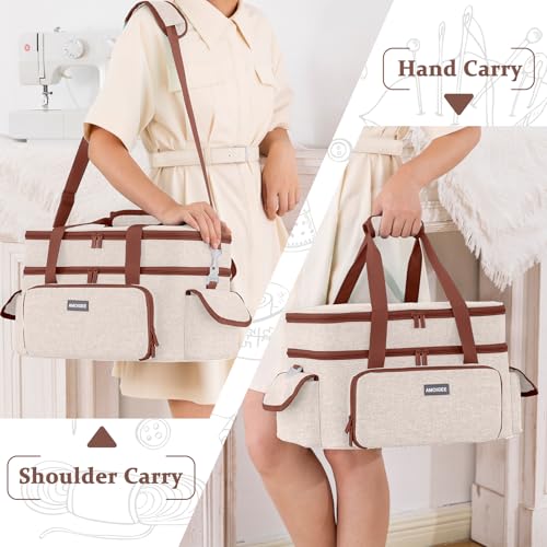 AMOIGEE Large 15" Double-Layer Sewing Organizer Bag - Image 7