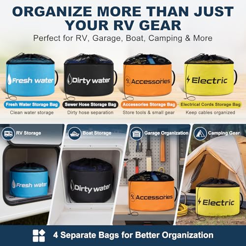 RV Hose Storage 4 Pack, RV Sewer Hose Storage Bags | Home Organization - Image 7