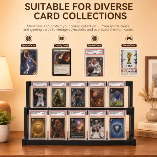 Trading Card Display,4-Tier Card Display Case with 5-Row Storage - Image 8
