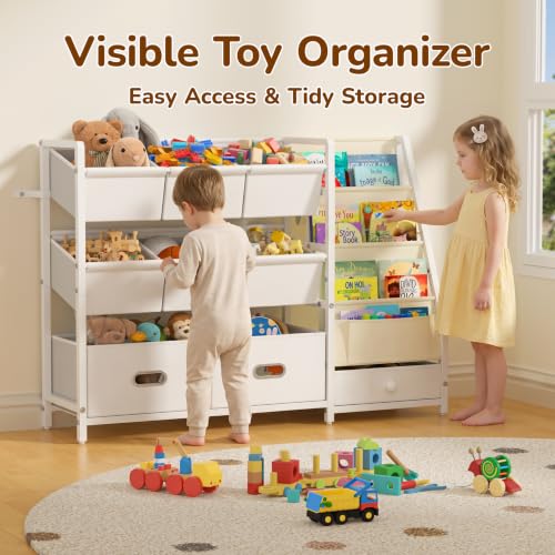 Kids Toy Storage Organizer, Kids Bookshelf and Toy Storage - Image 7