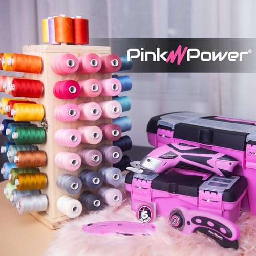 Pink Power 84 Spools Thread Holder Stand 360 Full Rotating - Image 7