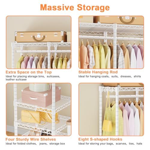 F4 Heavy Duty Clothes Rack (With Hanger Rod) Freestanding - Image 7