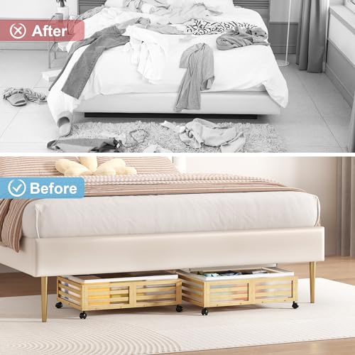 Under Bed Storage with Wheels-Large Bamboo Underbed - Image 8