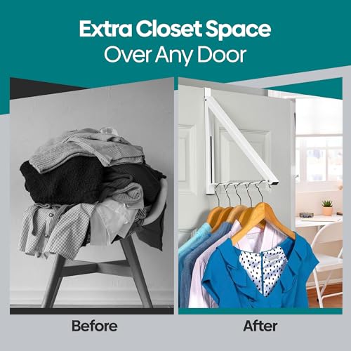 HOLDN’ STORAGE Over The Door Hanger, Single Foldable Rack - Image 8