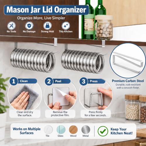 Mason Jar Lid Organizer 4 Pack Canning Jar Lid Holder and Ring - Image 8