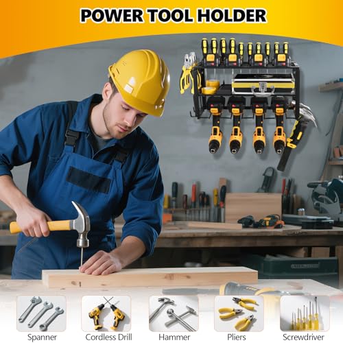 Wall Mount Power Tool Organizer, 3 Layers Garage Wall - Image 8