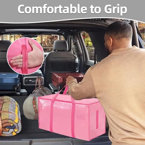Pink Moving Bags 200LB Heavy Duty 8 Pack Storage Bags - Image 7
