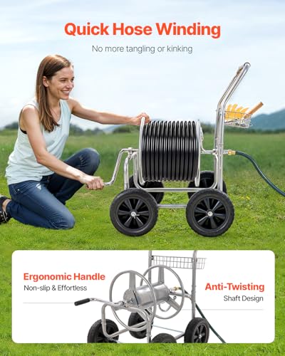 VEVOR Hose Reel Cart, Hold Up to 250 ft of 5/8’’ Hose - Image 7