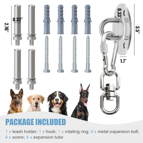 La La Pet Dog Leash Holder for Wall Heavy Duty Rotating - Image 7