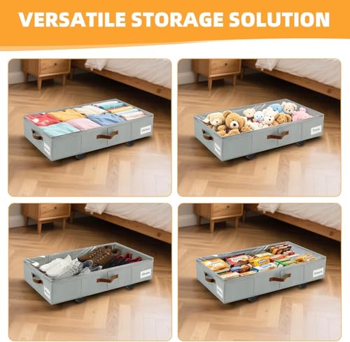 Under Bed Storage with Wheels, Dorm Room Organizer | Home Organization - Image 7