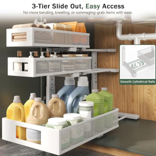 3-Tier Pull Out Under Sink Organizer,2-Pack Heavy Duty - Image 8