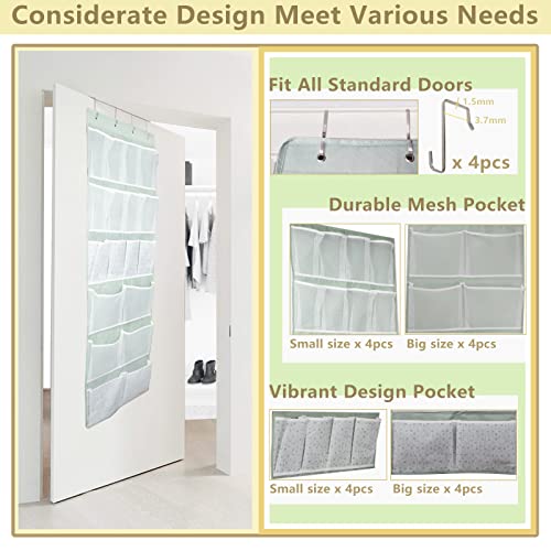 18 Pockets Over the Door Organizer with 4 Kind Pockets,Behind - Image 8