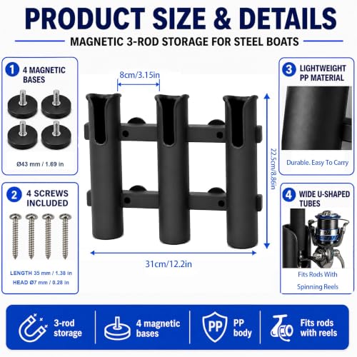 DZrudun Magnetic Fishing Rod Holder, Fishing Pole Holders - Image 7