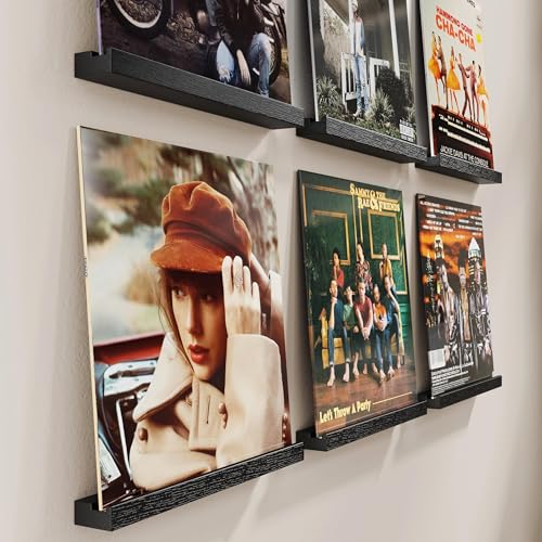 Emfogo Vinyl Record Shelf Wall Mount, 6 Pack Album Record - Image 7