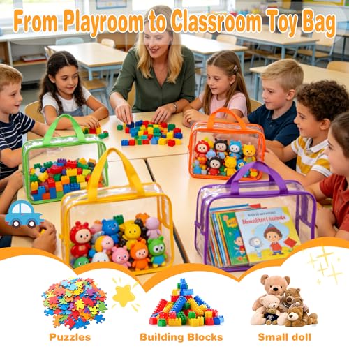 9 Pack Large Clear Toy Storage Bags Waterproof PVC Zipper Pouches - Image 8