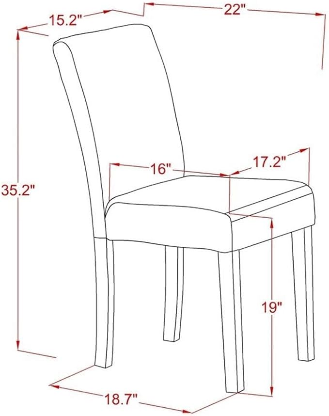 East West Furniture 1NDAB3-LWH-64 3 Piece Kitchen Table Set Contains a Rectangle Dining Room Table with Dropleaf and 2 White Faux Leather Parsons Dining Chairs, 30x48 Inch, Linen White
