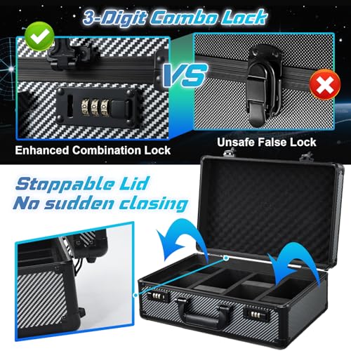 Large Graded Card Storage Box 4-Row with Combo Lock - Image 7