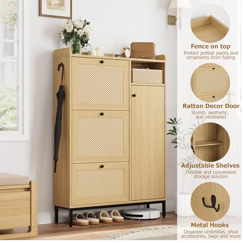 Garvee Shoe Cabinet with 3 Flip Drawers and 4-Tier Shoe - Image 7
