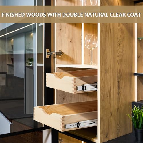 2 Set Wood Pull out Cabinet Organizer, Wood Color - Image 7
