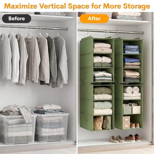 Extra Deep Hanging Closet Organizers and Storage, 2 Pack 3-Shelf - Image 7