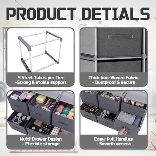 Geetery Under Dorm Bed Cube Organizer Shelf with 6 Cube - Image 7