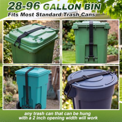 4 Pack Trash Can Lid Lock Outdoor Garbage Strap for Raccoon - Image 8