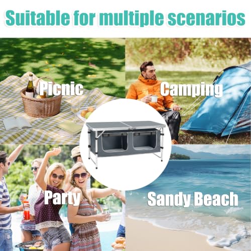 CampLand Folding Camping Table with Storage Organizer - Image 8