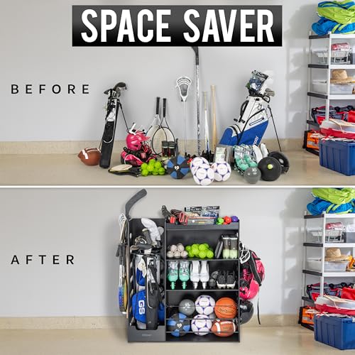 GoSports Premium Wooden Sports Equipment Organizer | Home Organization - Image 7