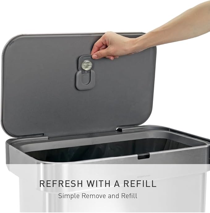 simplehuman Odorsorb Pod Starter Pack – Natural Plant-Based, Fragrance-Free Trash Can Odor Eliminator for Trash Cans, Odor Control System Starter Kit (1 Holder + 2 Pods)