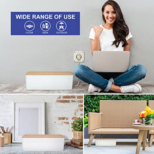Tuwechen Cable Management Box, Wooden Style Large Cord Organizer - Image 8