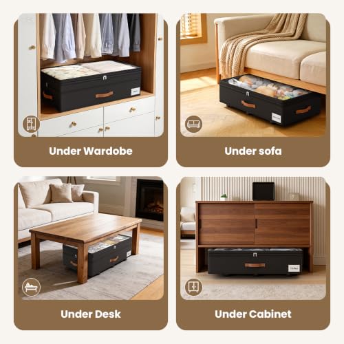 Adjustable Under Bed Storage with Wheels for Clothes - Image 8