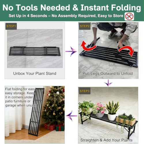 Foldable Single‑Tier Iron Plant Stand,Low Heavy‑Duty - Image 7