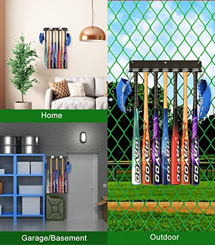 QBA Wall Mount Baseball Bat Holder, Holds 14 Bats, Bats Organizer - Image 8