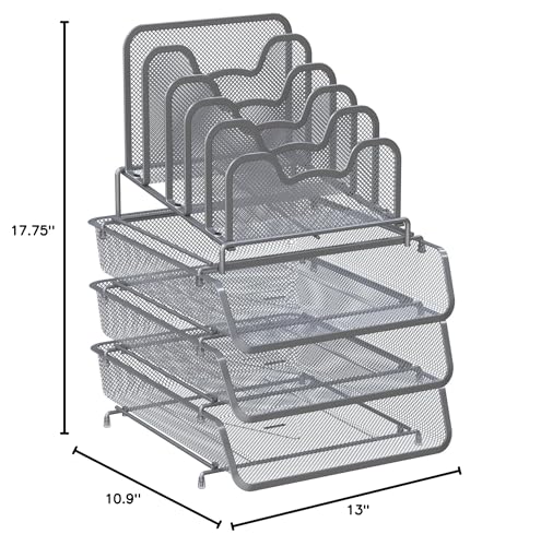 Simple Houseware 3-Tier Stackable Desk Organizer w/ 5" - Image 5