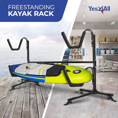 Yes4All 175 lbs Storage Freestanding Double Kayak Rack - Image 8